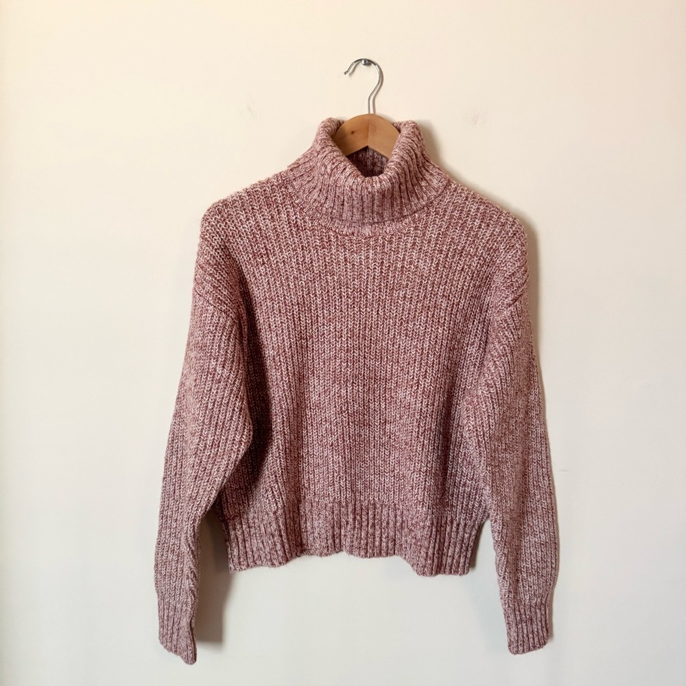 Future Collective Marled Turtleneck Sweater Pale Rust Size M